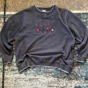 Vintage Men’s Large Embroidered Graphic Golf Heavy Cotton Crewneck
